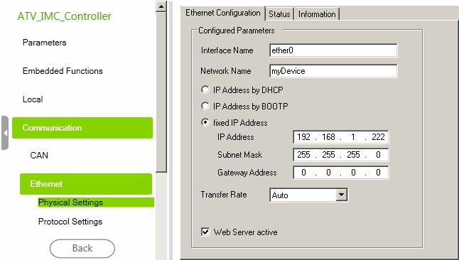 4. IP Address Configuration 4. IP Address Configuration Step Action The steps listed in the following table describe how to configure the IP addresses of the two controllers used in this example.