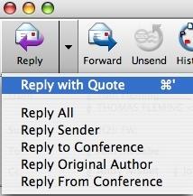 Replying to e-mail Note - Care should be taken when replying to an e-mail as you may send a reply to not only the sender of the original message but to others who were sent the same message.
