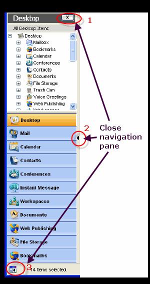 The main difference you will notice from previous versions is the navigation pane at the side. This can be closed by clicking any of the points at 1-3 and can be re-opened by clicking 2 or 3.