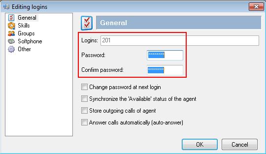 From the menu on the left side of the screen select General, enter a numerical ID in the Logins field.