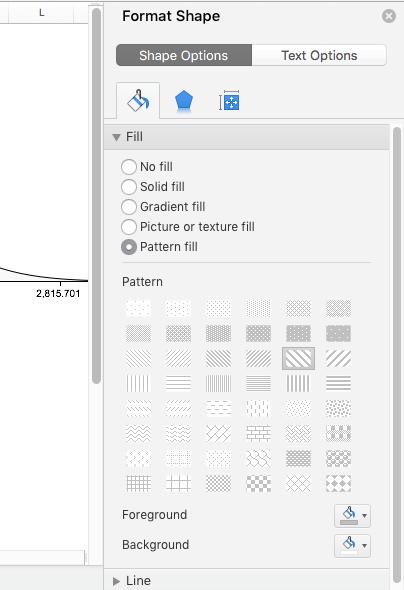 Click here to close the task pane. Figure 10f. Format Shape task pane. Note that the Format Shape dialog box can also be used to change many other properties of the shape.