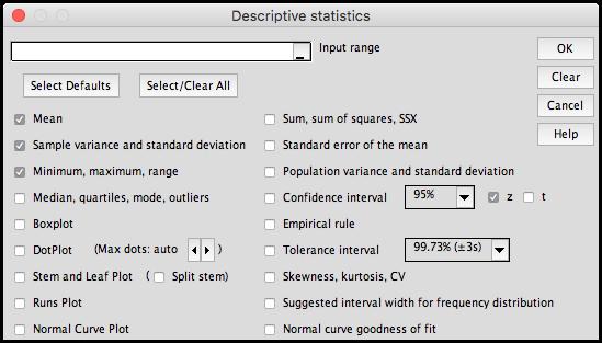 3. Reference This section lists MegaStat options and briefly discusses any issues relevant to the option.