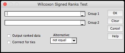 Wilcoxon Mann/Whitney Test This test works with ranked data; however, the data does not have to be ranked. The program will convert the data to ranks as required by the test.