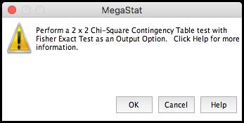 Fisher Exact Test This test is an output option of the chi-square Contingency Table Test and assumes you have data in the form of a 2 x 2 contingency table.