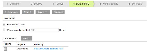 2. Click New. The Data Filter dialog box appears. 3. Specify the following details: Field Type Object Filter By Description Object for which you want to assign filter fields Lists all filter fields.