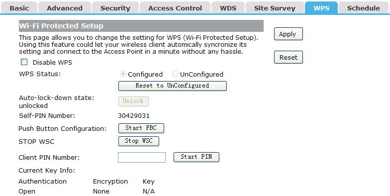 4.4.7 WPS WPS is designed to ease set up of security Wi-Fi networks and subsequently network management.