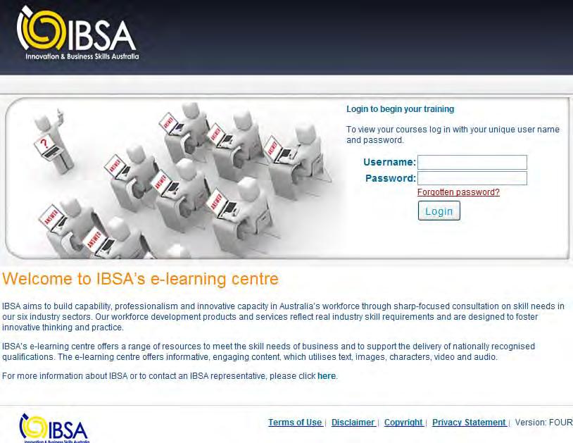 To begin, enter the following URL into your internet browser: http://lms.ibsa.org.au 2.