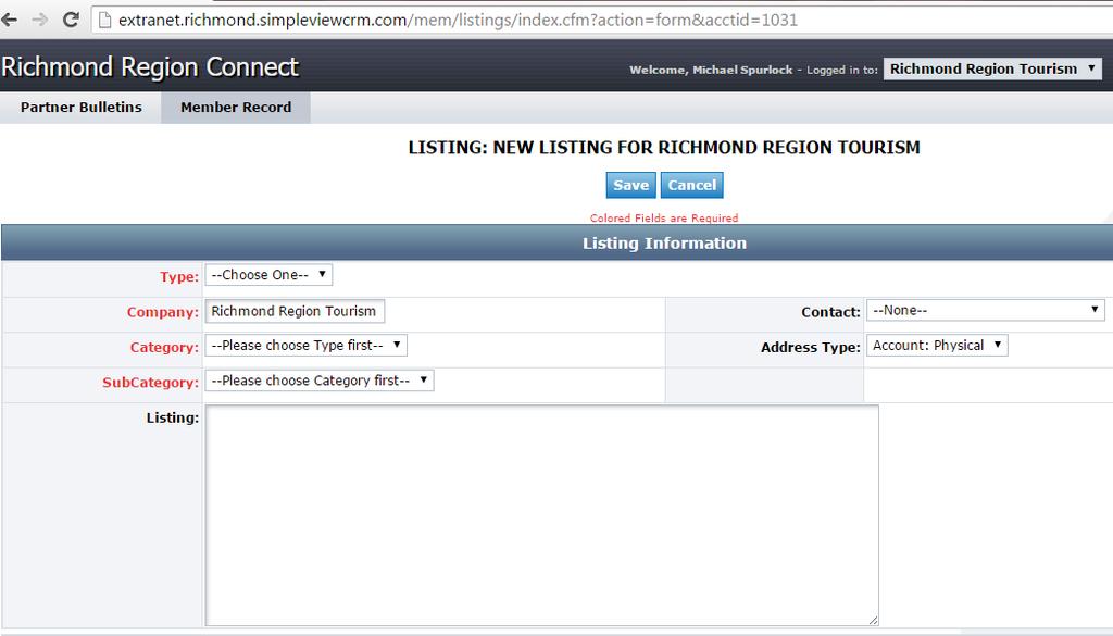 Page 10 1. After Clicking Add New Listing or the pencil icon to edit a listing, you will be prompted to fill in the following fields. 2. The type of listing is Web Site. 3.