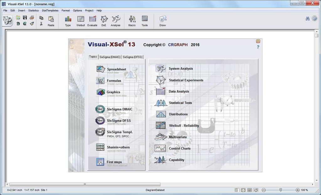 Introduction Visual-XSel 13.0 is both, a powerful software to create a DoE (Design of Experiment) as well as to evaluate the results, or historical data.