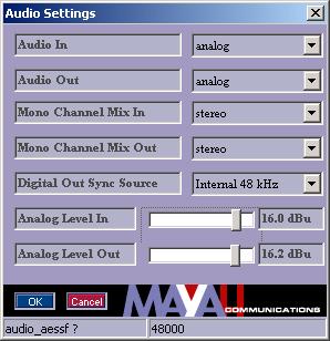 Individual Parameters (b) Via the remote control software: Select SETTINGS AUDIO in the remote control software.
