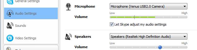 To test the microphone, click Save, close the Options box, and re-open it to the same menu.
