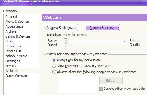 In the My Webcam window, select Preferences under the File menu.