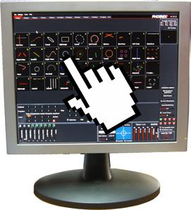 Use the 512-channel DMX protocol to assign the laser control functions to your DMX console. TouchScreen 14 你可以通过触摸屏来实时控制你的4 LIVE.
