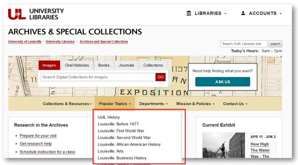This is the homepage for Archives. A number of our archivists keep the content up to date on this section of the site.