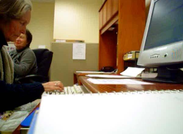 The volunteer who was doing the photocopying covered much more space and seemed to protect her space more than the other volunteer who was behind the computer, transcribing handwritten notes into