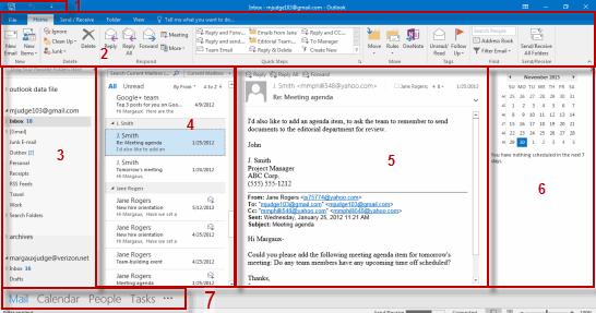 1. In this lesson, you will learn... 1. About the Microsoft Outlook interface. 2. About the Outlook Ribbon. 3. About the tabs, groups, and commands on the Ribbon. 4. About the Backstage view.