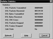 Using the HotWire Diagnostics Utility Viewing Transmission Statistics and Network Status Procedure To view statistics and status: 1.