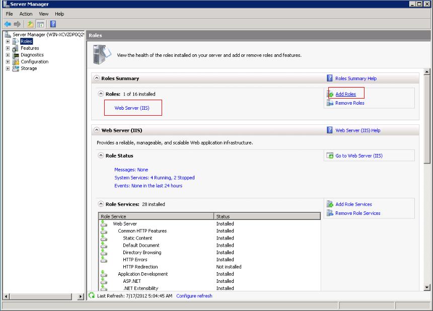 2.2 Install Server software on Windows 2008