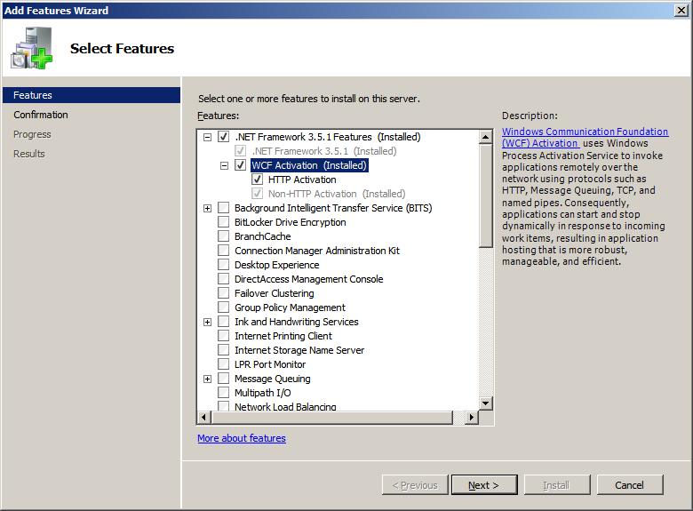 System Requirements Server Manager, choose Features > Add Features, to start Add Features Wizard. Figure 12 Choose Features, and then check.net Framework 3.5.