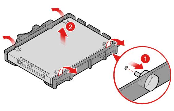 Figure 19. Removing the storage drive from the bracket Figure 20.