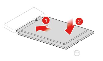 Figure 70. Installing the M.2 solid-state drive Figure 71. Installing the screw 6. Reinstall the removed parts. To complete the replacement, see Completing the parts replacement on page 58.