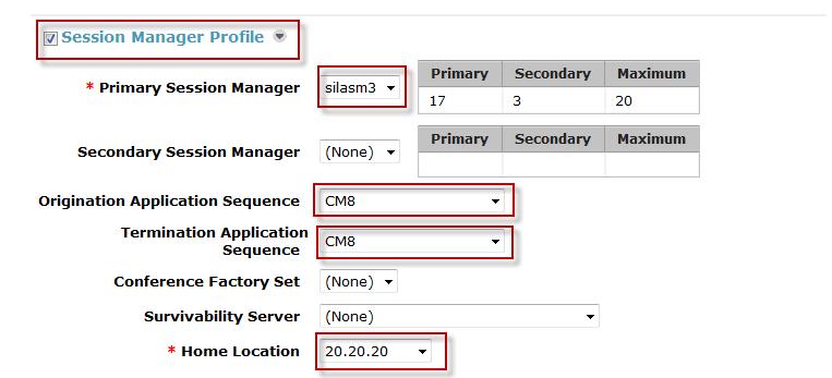 Be certain to check the Session Manager Profile box. The Primary Session Manager was set to silasm3 as shown below. This equates to the Session Manager SIP entity.