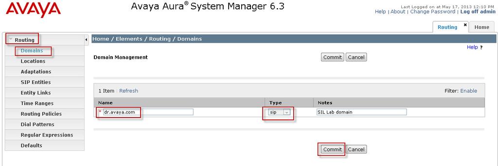 6.2. Administer SIP Domain From the previous screen under the column Elements, select Routing from the middle column of the main menu of System Manager.