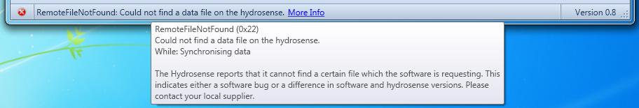 Section 7. Error Codes 7.5 (0x21) HydrocolNoResponse Did not receive a response from the HydroSense II. The software did not receive a response to a request sent via Bluetooth.