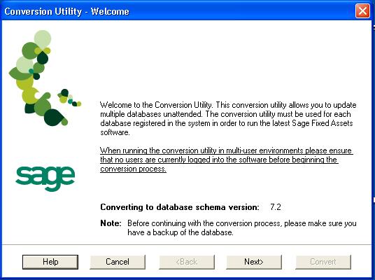 convert. 6. Click the Next button. The Conversion Utility Welcome dialog appears. 7.