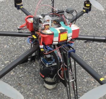 As shown in the figure, the proposed multi-rotor UAV is designed for small range applications. The endurance time is around 15 minute and the max payload is around 1.5 kilogram.
