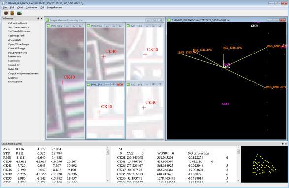 by DG function. Users can perform the image point measurements of those check points appearing in different images.