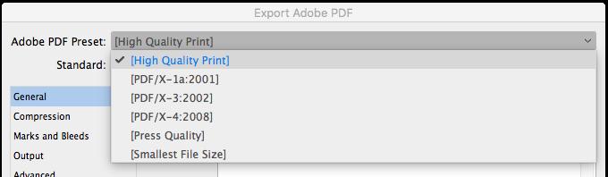 Preset Adobe PDF Settings There are 6 sets of predefined Adobe PDF Settings available to the user.