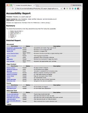 If you selected Create accessibility report you should find those results in the same