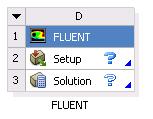 3: Selectng the FLUENT Component System n Workbench The new FLUENT component system appears n the Project Schematc as a box contanng two cells: the Setup cell and the Soluton cell (Fgure 1.3.4).
