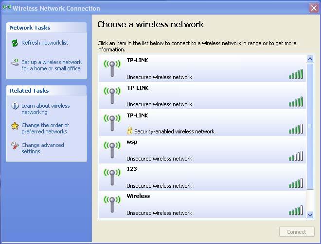3. The Profile configuration screen will appear, please enter Test for the Profile Name, TPLINK for the SSID, select Infrastructure for the Network Mode, select WEP for the Data Encryption and enter