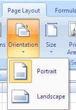 Change page orientation Ribbon Page Layout tab Page SetUp group Orientation button If entire spreadsheet doesn t fit on one page 1. Adjust column width to get rid of extra blank space (AutoFit) 2.