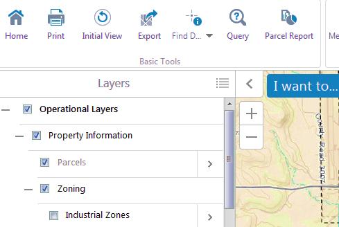 If the layer word Parcels is grayed out and select Zoom to visible scale Zoom in a little, or click on the arrow > next to the layer name SEARCH BAR: top right of map, this will search LRSNUMber, PIN