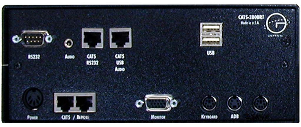 CAT5-3000R W/USB RECEIVER BACK PANEL LAYOUT 3 4 5 6 7 8 9 0 BACK PANEL FUNCTION DESCRIPTIONS 3 4 5 6 RS3 9 Pin DB Connector Audio Audio Mini Jack CAT-5 RS3 RJ-45 input extends RS3 with CAT-5 cable