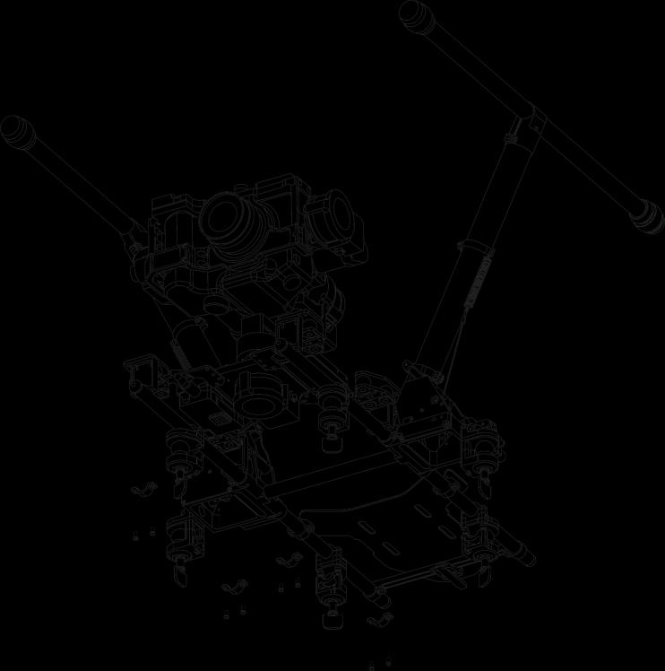 Mount Gimbal to Landing Gear Following diagram shows mounting gimbal to DJI Innovations S800 EVO. You may mount the gimbal to a landing gear prepared by yourself referring to the following diagram.