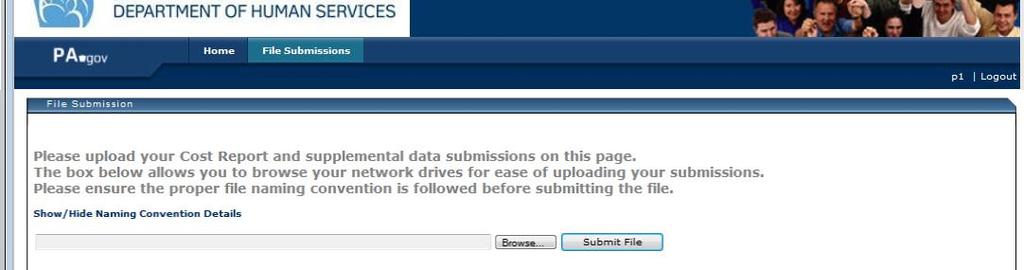 on the File Submissions menu 2.