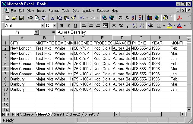 Chapter 9 Specifying Row Ordering You can determine the order in which Hyperion Essbase Spreadsheet Add-in displays the rows it retrieves; for example, you can sort the contents of the MARKET.