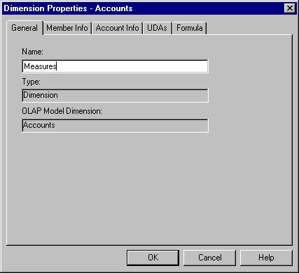 Chapter 3 Renaming in the Dimension Properties or Member Properties Dialog Box To rename a dimension, member level, or measure by using the Dimension Properties or Member Properties dialog box: 1.