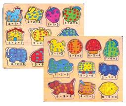of 3) Number Wooden Puzzles (1kg) Code