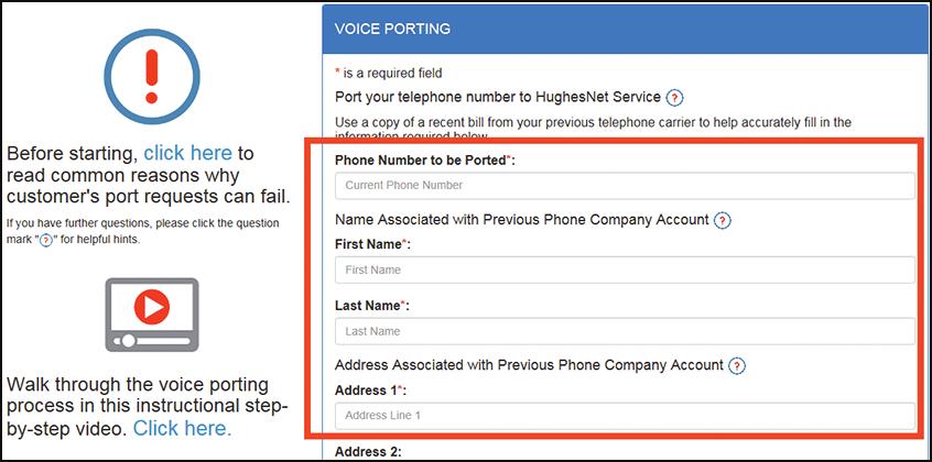 Locate your HughesNet Voice service and click Manage. You will be redirected to Voice Web Self-Care Registration.