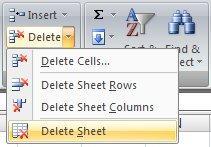 Using Multiple Worksheets 1. To delete a worksheet, click the sheet tab of the worksheet you want to delete. 2. Select the Home tab. 3.