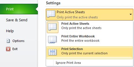 non-adjacent sheets). 3. Follow below the procedure for your version of Excel. Excel 2007 Excel 2010 Click the Office button. Hover the mouse pointer over the Print command.