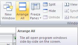 Using Multiple Workbooks When windows are tiled, you can see at least a portion of each open workbook; you can click in any window to activate it.