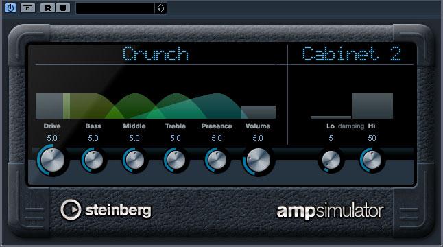 AmpSimulator The AmpSimulator effect now has an updated plug-in panel. However, the parameters are the same as in the previous version.