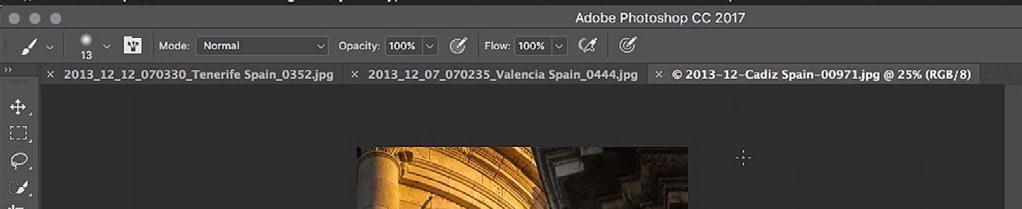 When multiple documents are open in Photoshop, they will appear as tabs at the top of the image window.