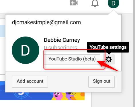 a) Select YouTube Studio (beta). b) Select the Settings button on the left-hand side menu. c) Click to change your Default creator experience to Creator Studio Classic and then Save.